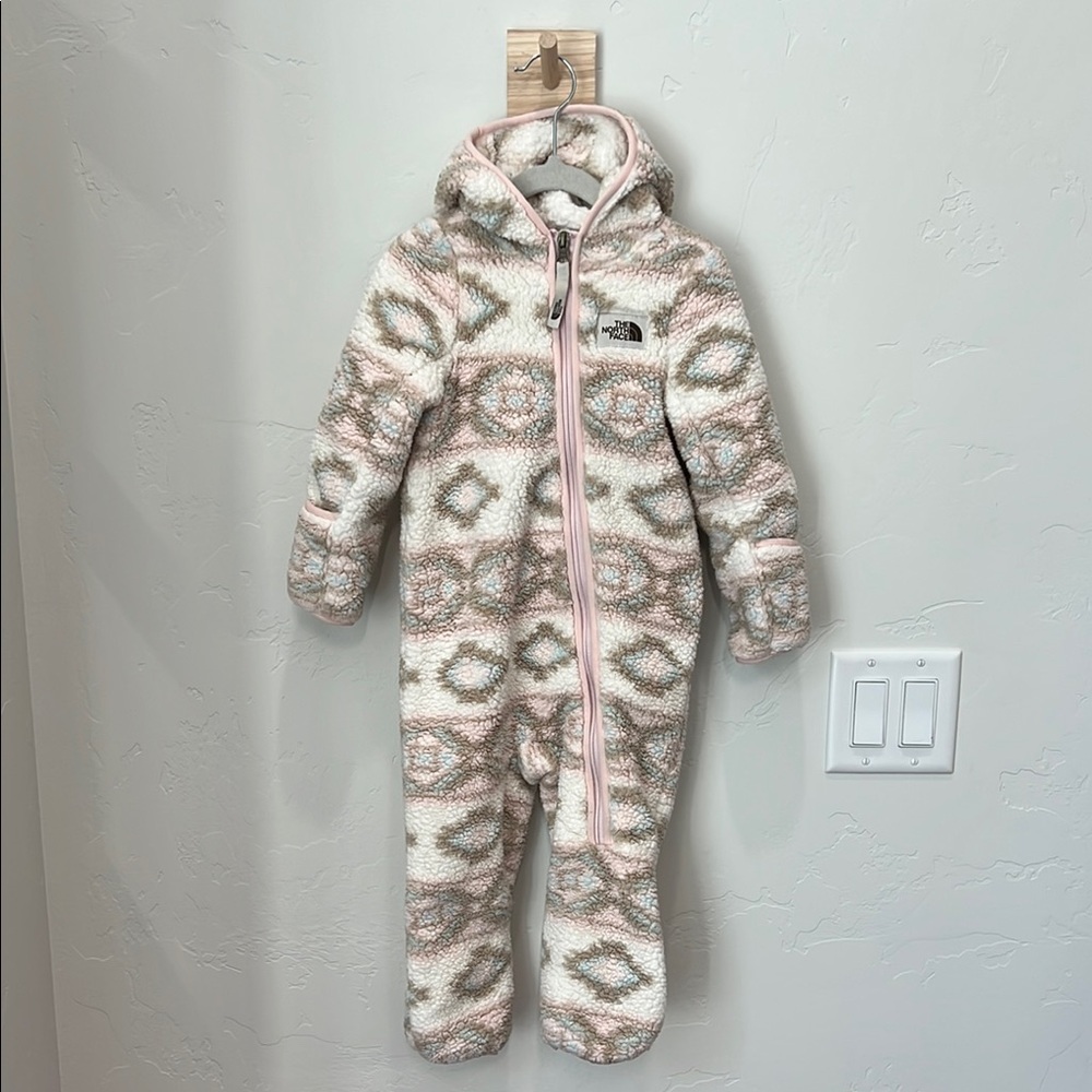 The North Face Infant Patterned Suit - Pink and Cream